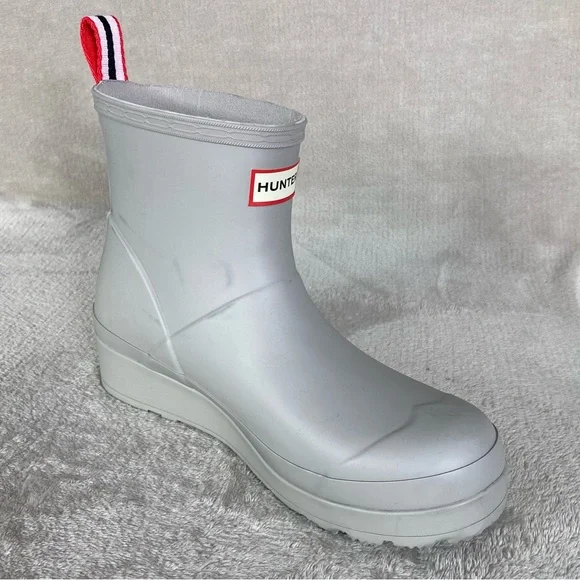 Hunter Boots Womens Size 8 Gray Play Short Rain Ankle Rubber Waterproof NEW - Picture 6 of 10